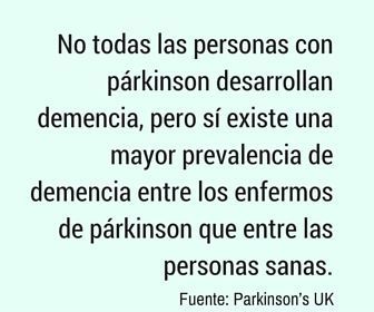 riesgo de demencia entre las personas con enfermedad de Parkinson