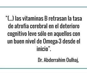 las vitaminas B retrasan la tasa de atrofia cerebral en el deterioro cognitivo leve sólo en aquellos con un buen nivel de Omega-3 desde el inicio.